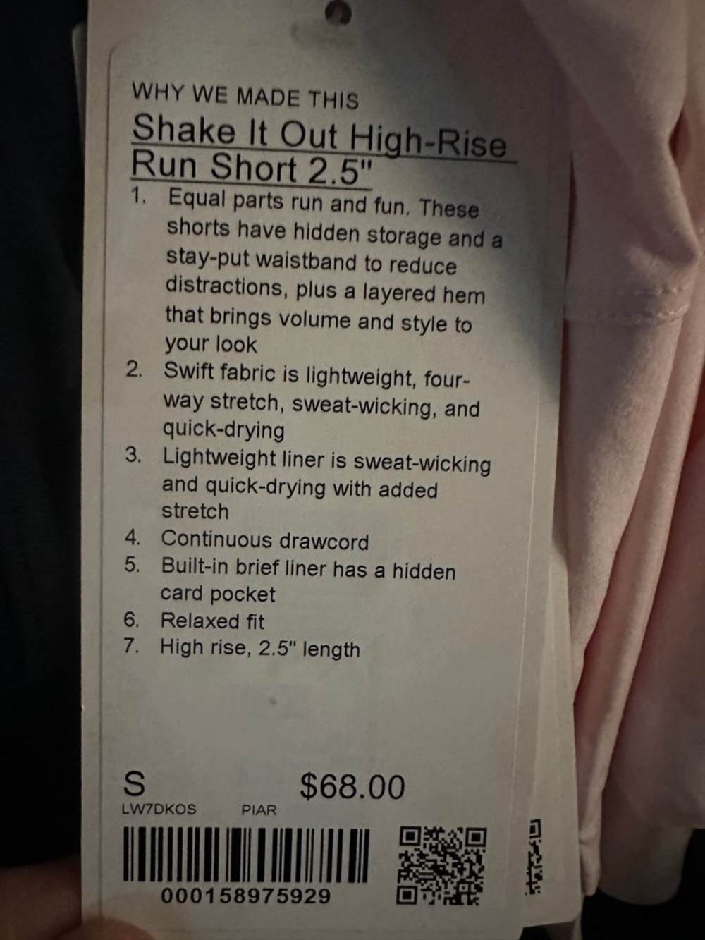 Lululemon High-Rise Shake It Out Short 2.5” – Pink Pearl - Picture 8 of 9